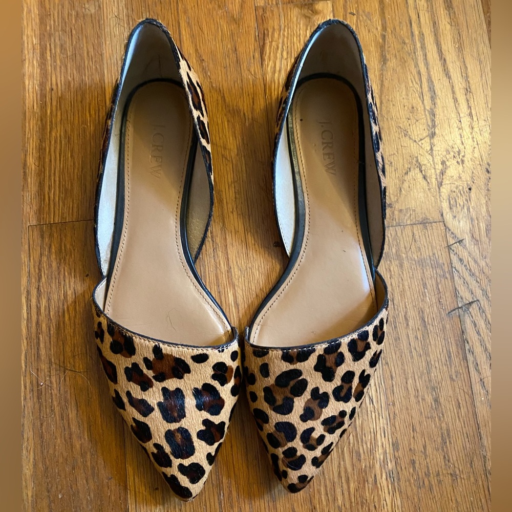J.Crew leopard pointed flats 9